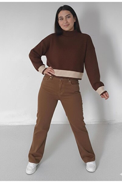 glanour Crew Neck Oversize Women's Knitwear Sweater