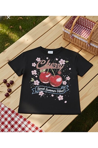 Tiny and Co تي شيرت تشيري مطبوع للأطفال