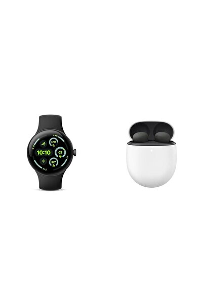 Google Paketi - Pixel Watch 3 (Mat Siyah - Obsidyen Bant - 45 mm WiFi) ve Pix...