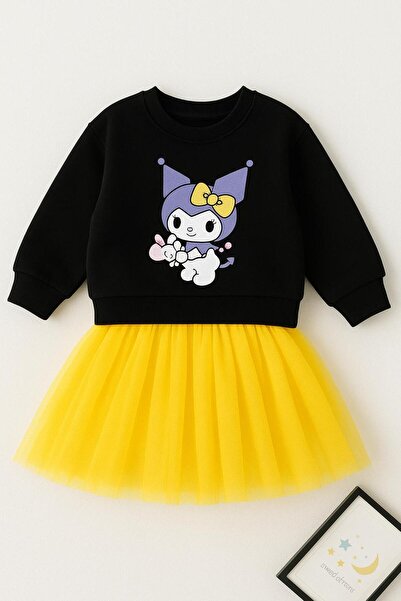 Linikids Kız Çocuk Siyah -Mor Kuromi Tül Elbise