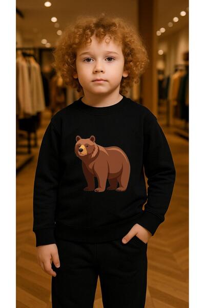 playwear Children's Suit Sweatshirt Bear Printed Girls Boys Crew Neck3 4-5-6-...