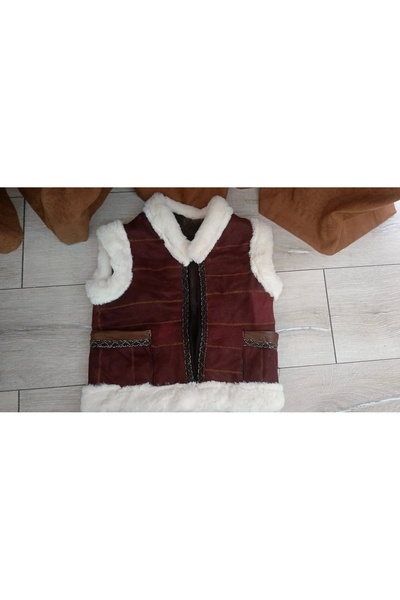 ErenAksesuar Genuine Lambskin and Sewn by Post Children's Leather Vest