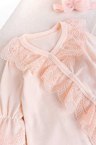 Babymod Lace-Trimmed 100% Cotton Baby Girl Romper