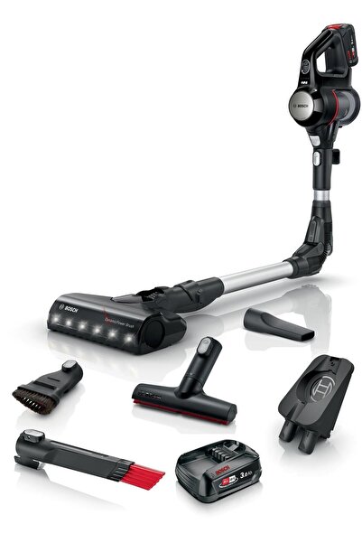 Bosch Unlimited 7 Çift Bataryalı 10 Yıl Motor Garantili Siyah Şarjlı Dikey Süpürge