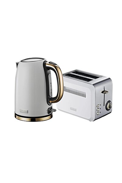 Berghoff GEM TITAN 1.7 Litre Beyaz Su Isıtıcısı + Ekmek Kızartma Makinesi - 9...