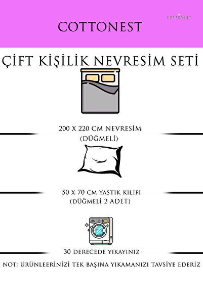 Cottonest Plum Geometric Patterned 100% Cotton Duvet Cover Set – Double Size, Soft Texture, Modern Design