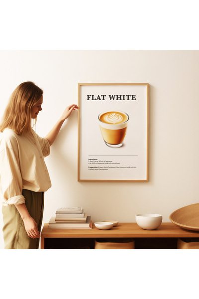 ARTHOUSECOLLECTIVE Flat White - Coffee Poster - Unframed Poster in Painting Sizes