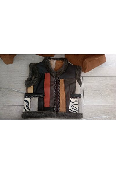 ErenAksesuar Genuine Lambskin and Sewn by Post Children's Leather Vest