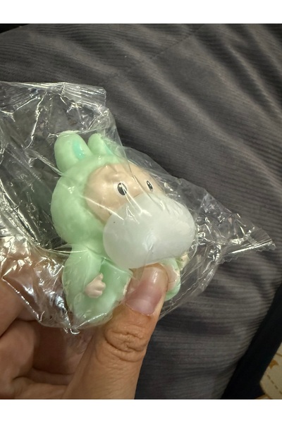 Blotch Plastic Chewing Gum Inflatable Soft Kawaii Green Color Labubu Squeezable Toy 9cm