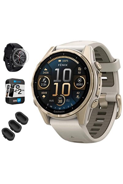 Garmin 010-02903-10 Fenix 8 43 mm, AMOLED, Safir, Sis Grisi Kumtaşı ile Yumuş...