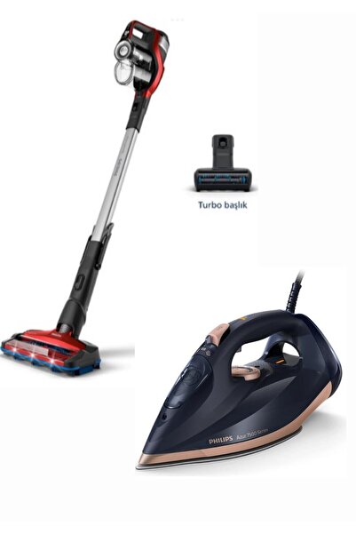 Philips Avantajlı Premium Çeyiz Seti 2’li Şarjlı Dik Süpürge + Azur Buharlı Ütü