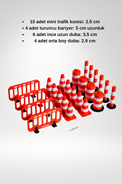 lumix3d Mini Oyuncak Trafik Dubası Seti Turuncu - 24 Parça