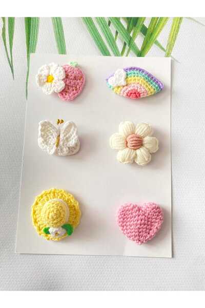 Hand Mother's Since 2024 Renkli Karma 6'lı Klips Sacsız Bebek Tokası Handmade...