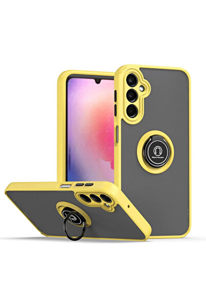 Twin Store غطاء سيليكون لهاتف جالاكسي A05S مع حلقة مونتريال - أصفر