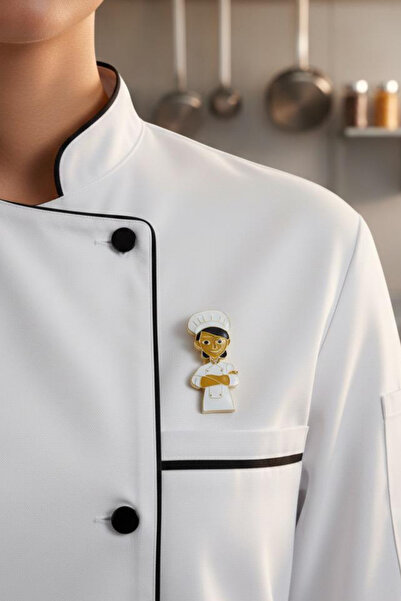 Jaida Moda Kadın Siyah Saçlı Aşçı Şef Meslek Broş