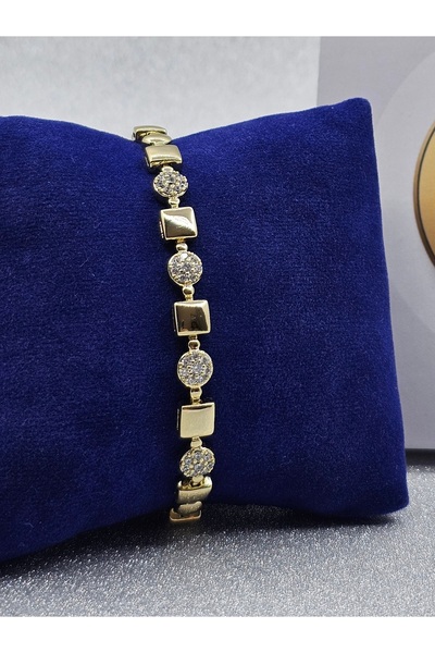 Mosso Steel Xuping Round Square Model Zircon Stone Detailed Gold Color Steel ...