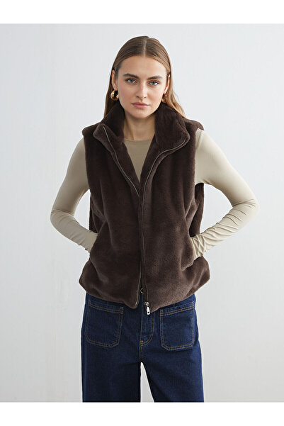 LC Waikiki Özmarka Yeni Sezon Dik Yaka Kadın Kürk Yelek