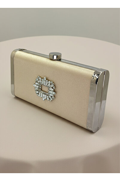 Wedding Fashion Ten Nude Complete Metal Frame and Crystal Embroidered Glittery Satin Evening Dress Bag Wedding Engagement Graduation