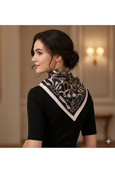 Mavi Masal Eșarfă cu lanț cu model de elită Masalscarf