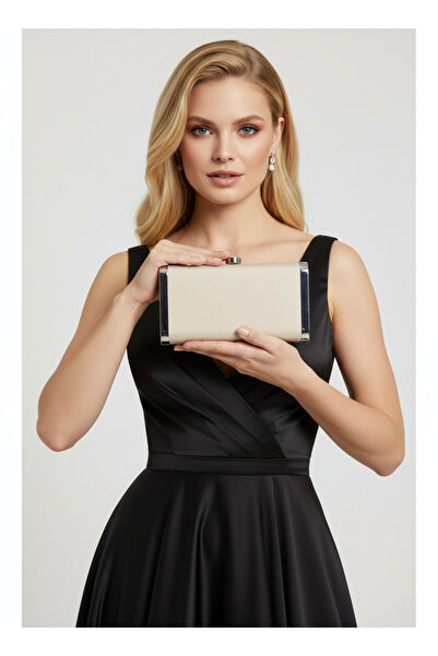 Wedding Fashion Full Metal Frame and Crystal Embroidered Glitter Satin Evening Dress Bag Wedding Engagement Graduation