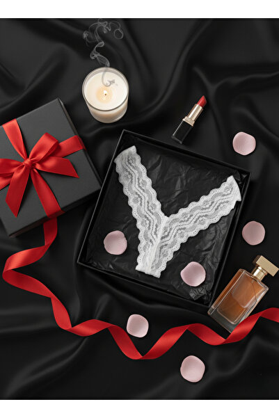 Estilo Lingerie Γυναικείο εσώρουχο με δαντέλα με λεπτομέρειες Χριστουγεννιάτικο δώρο