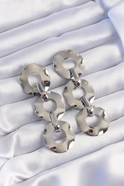 cleovibe أقراط فضية عصرية – خط عصري