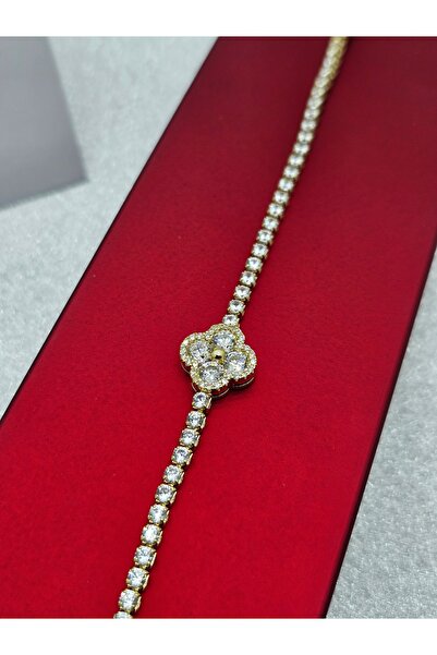 Mosso Steel Waterway Single Clover Model Gold Color Steel Bracelet