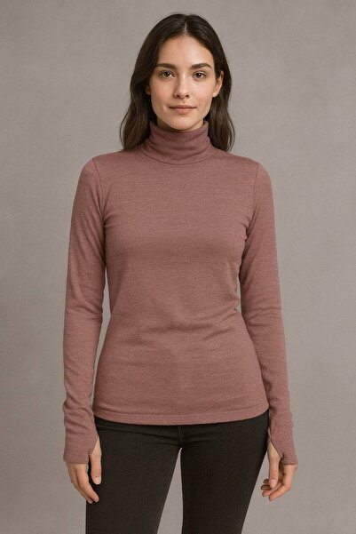 ALDAIYR Round Neck Women's Long Sleeve Stretch Fabric Bodysuit with Toes