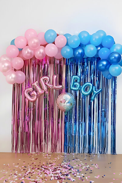Baloncu Dede Baby Shower Party Set Gender Reveal Party Set Gender Reveal Party Supplies Balloons
