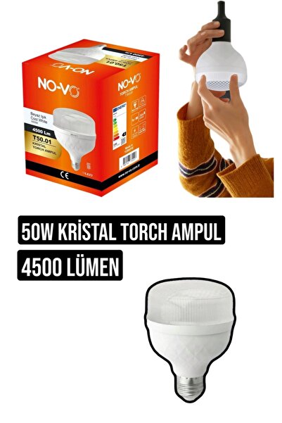 No-vo 50W Kristal Torch Ampul 6500K Beyaz Işık
