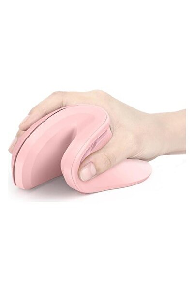 Seenda Ergonomik Kablosuz Dikey Mouse, Bluetooth 4.0+Usb - Açık Pembe