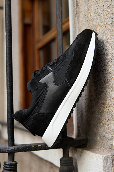 Vantaggio Zorro Black 100% Genuine Leather Men's Sneaker Shoes