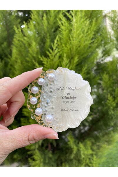 TURKAFONE 20 ADET incili Gold Epoksi Magnet Düğün,Söz,Nişan,Doğum Günü,Nikah ...