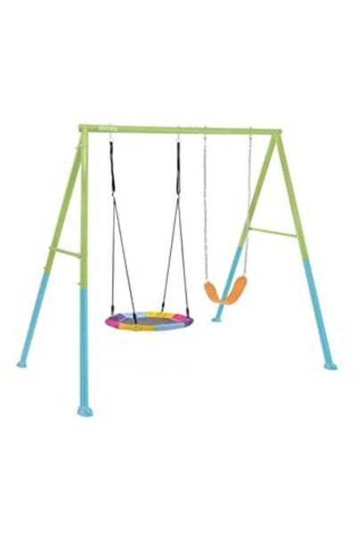 Intex Double Swing Set with Nest Swing & Classic Swing for Children 2.54 x 2.35 x 2 m -