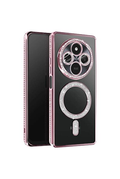 Twin Store حافظة ريدمي 14C جوك سيملي مغناطيسية - وردي