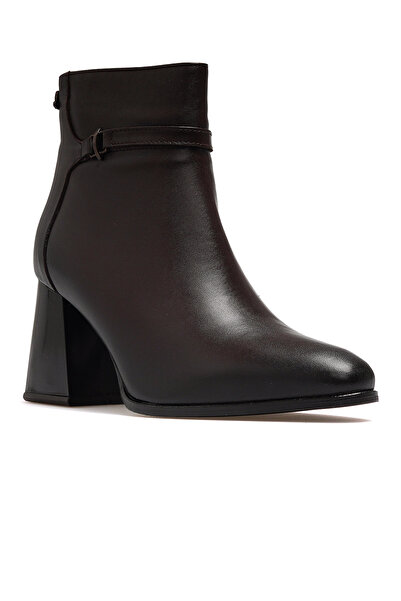 Venüs Women's genuine leather heeled daily boots 25k 2553901k z brown