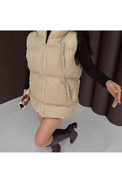 CyRo Women's High Quality Inflatable Hooded Zipper Coat Vest