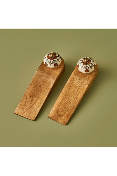 Bella Maison Hermosa Mango Ağacı Kapı Stoperi 2'li Naturel (16x4,5x5 cm)