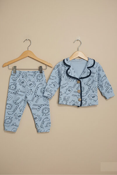 GİRL EMELY Baby Top and Bottom Combed Cotton Pajama Set Mixed Character Printed