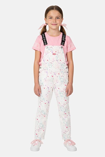 Bebe Kids Girl 2 Pieces Splatter Print Top And Jumpsuit Set, Multicolor