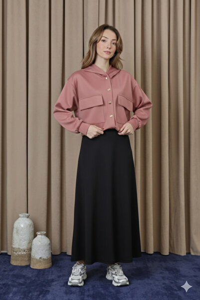 Blue Morpho Scuba Fabric Zippered Skirt