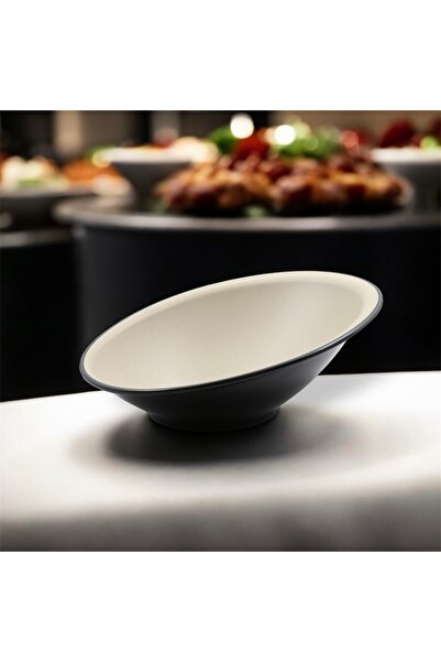 LANDREEN High-quality, durable, large, slanted serving bowl that is shatterproof. Elevate your dining table with the Elegance slanted bowl.