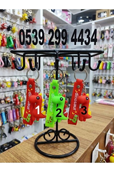 BUTİK-GAMZE12 سلسلة مفاتيح ديناصور ثلاثية الأبعاد