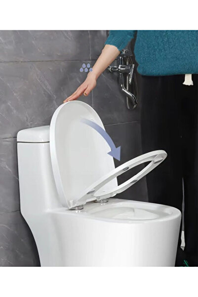 KESNUP Capac de toaletă cu închidere lentă, silențios, kit de montare, 45 x 3...