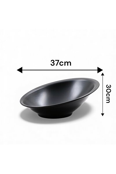 LANDREEN High-quality, durable, large, slanted serving bowl that is shatterproof. Elevate your dining table with the Elegance slanted bowl.