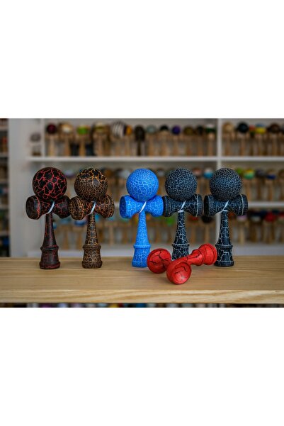 Inovius Kendama Crapata 18 cm - Model Crack Design - Diverse Culori - KEND5548