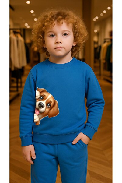 playwear Dječji set majica sa printom HIDDEN DOG za devojčice i dečake, okrug...