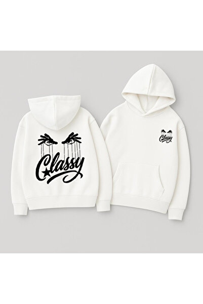 CLASSY.MODA Unisex cu glugă supradimensionat cu imprimeu Swea tricou – Imprim...