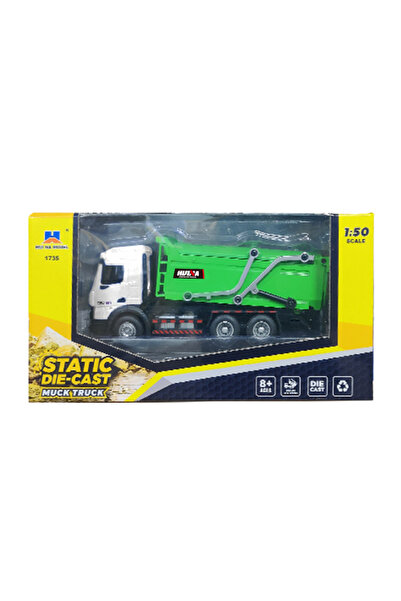 Bebelul Huina Green Metal Garbage Truck 1:50