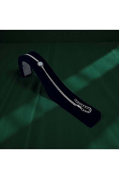 ZEY 925 Ayar Gümüş Nazar Boncuklu Ayarlanabilir Kadın Hediyelik Bileklik